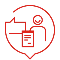 Icon mit Person und Dokument für Terminvereinbarung