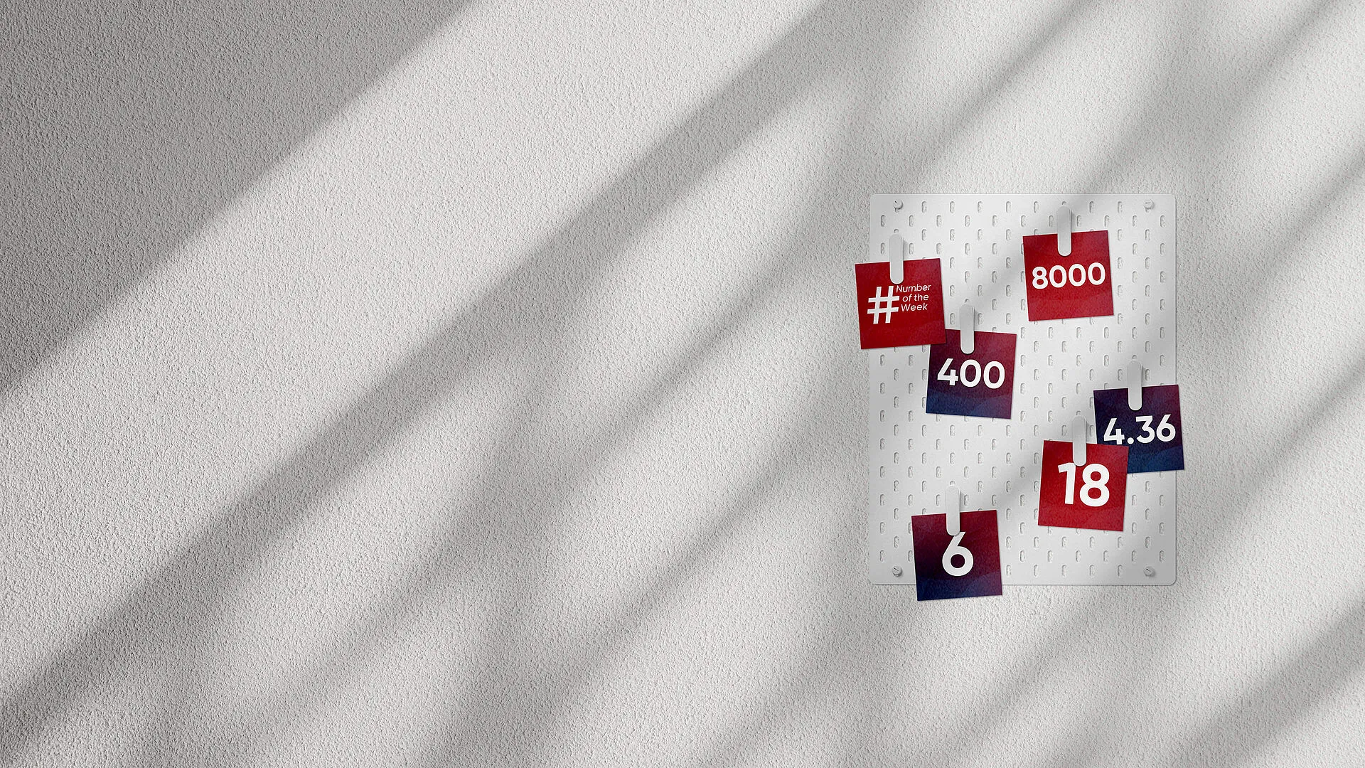 Tableau d'affichage avec des notes du Number Of The Week