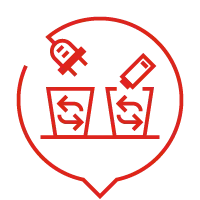 Icon für getrennte Sammlung zur fachgerechten Entsorgung von ESL