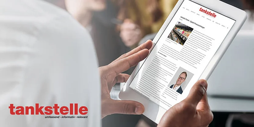 Article en ligne du magazine Tankstelle Magazin sur les étiquettes de prix numériques d'OMS Retail