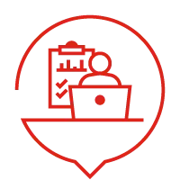 Icon mit Laptop und Statistik für genaue Inventurergebnisse